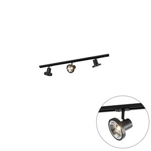 Moderný koľajnicový systém s 3 čiernymi bodovými svetlami 1-fázový 100 cm - Iconic Jeany vyobraziť
