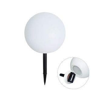 Vonkajšia lampa biela 30 cm vrátane LED IP44 solárna RGBW - Ludger vyobraziť