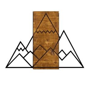 Nástenná drevená dekorácia MOUNTAIN hnedá/čierna vyobraziť