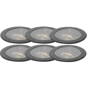 Set van 6 dimbare buiten grondspots zwart IP65 incl LED - Delux Honey vyobraziť