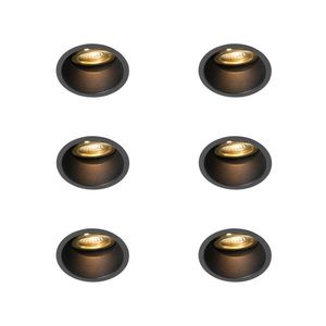 Sada 6 moderných zapustených bodových svetiel čierna so zlatou farbou, otočné a naklápacie - Alloy vyobraziť