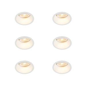 Sada 6 ks Zapustené bodové svietidlo biele otočné a sklopné - Alloy vyobraziť