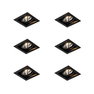 Sada 6 ks Moderný zapustený bodový čierny 18 cm nastaviteľný - Artemis 111 vyobraziť