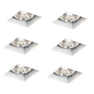 Sada 6 vstavaných bodových svetiel bielych GU10 70 mm bez rámu - Oneon vyobraziť