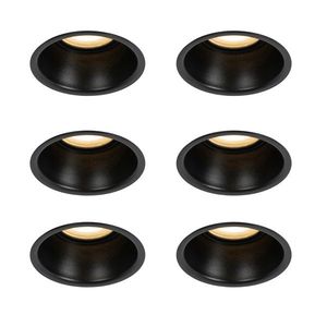 Sada 6 vstavaných bodových svetiel čiernych GU10 50 mm IP44 - Dept vyobraziť