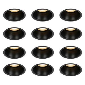 Sada 12 čiernych zabudovaných bodových svetiel GU10 50 mm IP44 - Dept vyobraziť