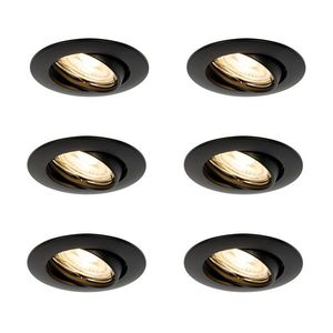 Sada 6 čiernych zapustených bodových svetiel GU10 35 mm - Edu vyobraziť
