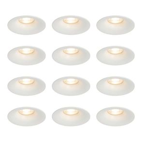 Sada 12 vstavaných bodových svetiel bielych GU10 50 mm - Gijs vyobraziť