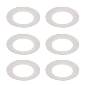 Sada 6 vstavaných bodových svetiel bielych vrátane stmievateľných LED 7W IP65 - Blanca vyobraziť