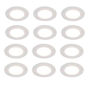 Sada 12 vstavaných bodových svetiel bielych vrátane stmievateľných LED 7W IP65 - Blanca vyobraziť