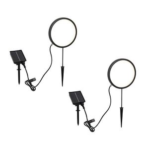 Sada 2 čiernych bodových svetiel 50 cm vrátane nabíjateľného LED a solárneho IP65 - Adalind vyobraziť