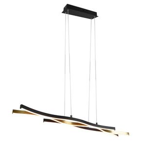 Dizajnové závesné svietidlo čierne so zlatom vrátane LED stmievateľné - Blaze vyobraziť