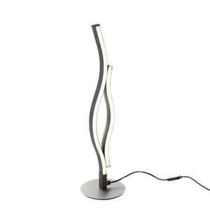 Dizajnová stolná lampa čierna so striebornou farbou vrátane LED 3-stupňového stmievania v Kelvinoch - Blaze vyobraziť