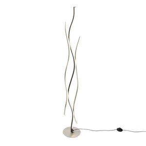 Dizajnová stojaca lampa čierna so striebornou farbou vrátane LED stmievateľná - Blaze vyobraziť