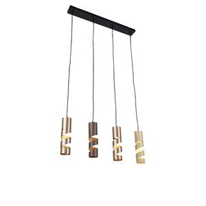 Moderne hanglamp zwart met taupe en beige 4-lichts - Stream vyobraziť