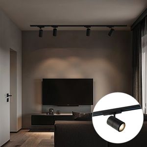 Moderný 3-fázový koľajnicový systém čierny so 4 reflektormi 3000-4000K - Ruler vyobraziť