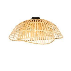 Orientálne stropné svietidlo čierne s prírodným bambusom 62 cm - Pua vyobraziť