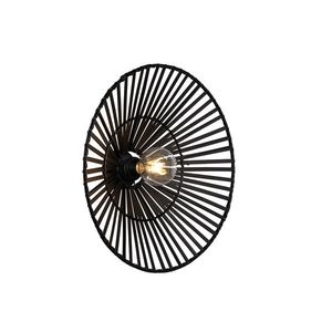 Orientálna nástenná lampa čierna bambus - Pua vyobraziť