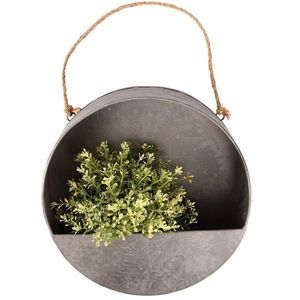 Nástěnný kovový květináč Hykel 30 cm šedý vyobraziť