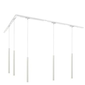Moderný koľajnicový systém s 5 závesnými svietidlami biely 1-fázový - Iconic Frini vyobraziť