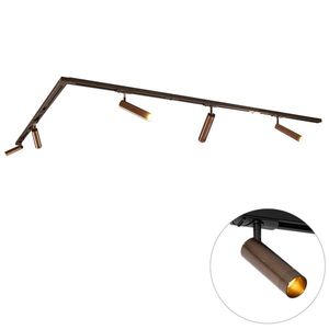 Moderný koľajnicový systém s 5 reflektormi tmavá bronz 1-fázový GU10 35 mm - Iconic Jeana Luxe vyobraziť