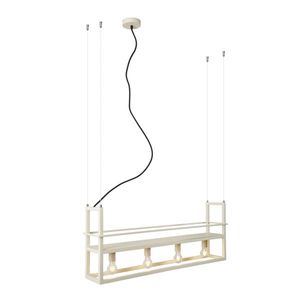 Priemyselné závesné svietidlo béžové 4-svetlá - Cage Rack vyobraziť