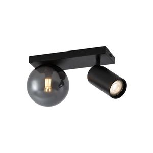 Moderné stropné svietidlo čierne 2-svetelné naklápacie - Lesly vyobraziť