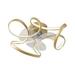 Stropný ventilátor mosadzný 55 cm vrátane LED stmievateľný s diaľkovým ovládaním - Mandy vyobraziť