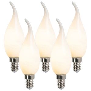 Sada 5 stmievateľných LED žiaroviek s vláknom sviečky E14 F35 matné 3W vyobraziť