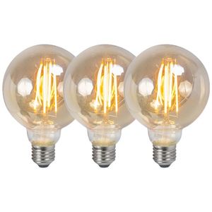 Sada 3 stmievateľných LED žiaroviek E27 G95 dymová 5W 380lm 2200K vyobraziť