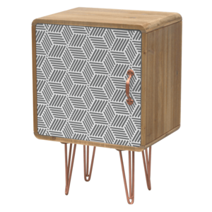 Noční stolek Portofino 40 cm hnědý/měď vyobraziť