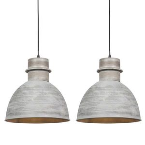 Sada 2 rustikálnych závesných svietidiel sivá - Dory vyobraziť