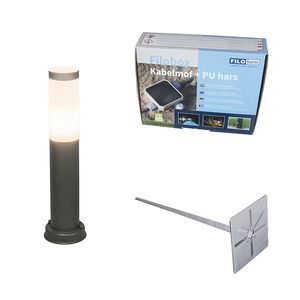 Vonkajšia lampa na stĺp antracit 45 cm IP44 - Rox so zemným hrotom a káblovou objímkou vyobraziť