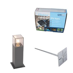 Vonkajšia lampa 30 cm antracit s zemným kolíkom a káblovou objímkou - Denmark vyobraziť