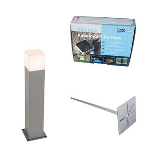 Vonkajšia lampa 50 cm sivá so zemným hrotmi a káblovou objímkou - Denmark vyobraziť