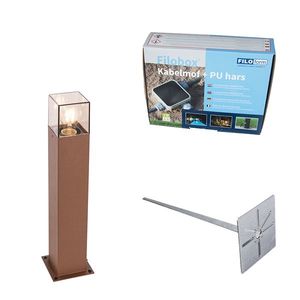 Vonkajšia lampa 50 cm hrdzavohnedá so zemným kolíkom a káblovou objímkou - Dánsko vyobraziť