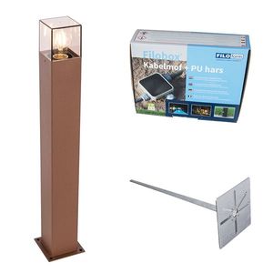 Vonkajšia lampa 70 cm hrdzavohnedá so zemným hrotom a káblovou objímkou - Denmark vyobraziť