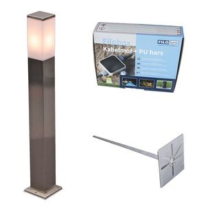 Vonkajšia lampa oceľ 80 cm IP44 - Malios so zemným hrotom a káblovou objímkou vyobraziť