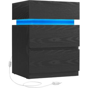 Noční stolek Vasagle s LED osvětlením Defro černý vyobraziť