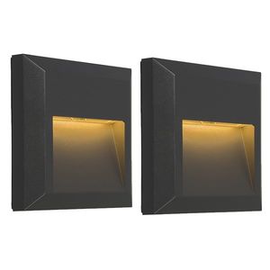 Sada 2 moderných nástenných svetiel tmavosivá vrátane LED - Gem 2 vyobraziť