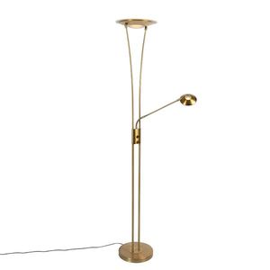 Stojaca lampa bronzová vrátane LED s čítacím ramenom - Ibiza vyobraziť