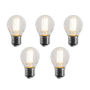 Sada 5 stmievateľných LED žiaroviek E27 Filament G45 číra 4W 470 lm 2700K vyobraziť