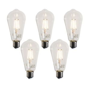 Sada 5 LED žiaroviek E27 Filament ST64 číra 4W 470 lm 2700K vyobraziť