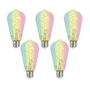 Sada 5 ks Inteligentné stmievateľné LED žiarovky E27 ST64 číre RGBW 4W 250lm 2700K vyobraziť