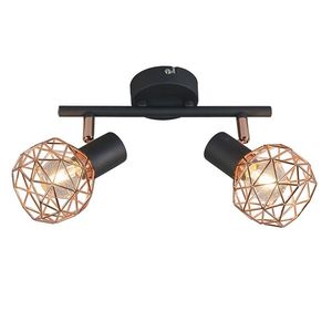 Moderné bodové svetlo čierne s meďou 2-svetlo - Mesh vyobraziť