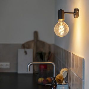 Čierna priemyselná nástenná lampa - Facil vyobraziť