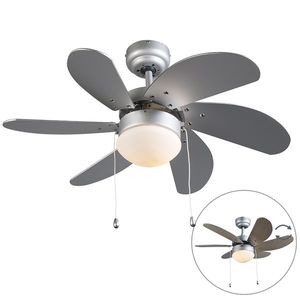 Stropný ventilátor oceľový s potlačou dreva 80 cm s ťahovým spínačom - Fresh vyobraziť