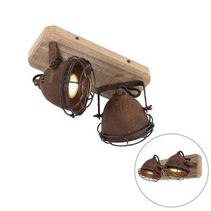 Inteligentný reflektor hrdzavo hnedý s drevom Vrátane 2 WiFi GU10 - Gina vyobraziť