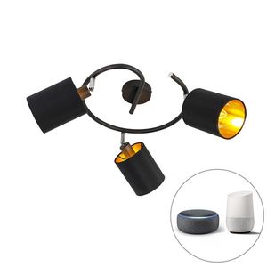 Inteligentné moderné stropné svietidlo čierne vrátane 3 WiFi B35 - Lofty vyobraziť