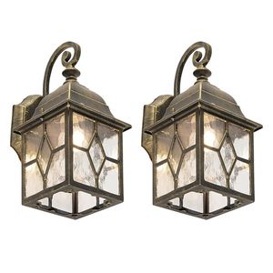 Sada 2 romantických vonkajších nástenných svietidiel bronzová - London vyobraziť